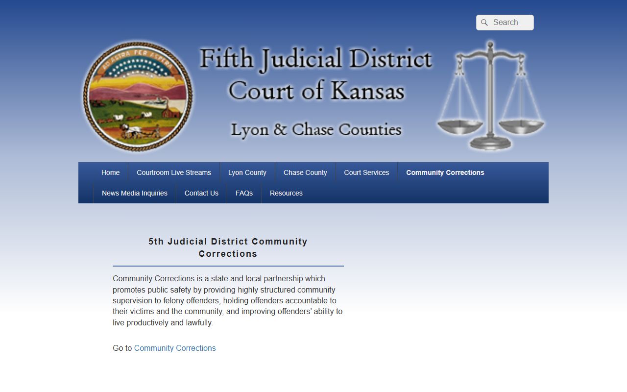 Chase County District Court 5th Judicial District community corrections source